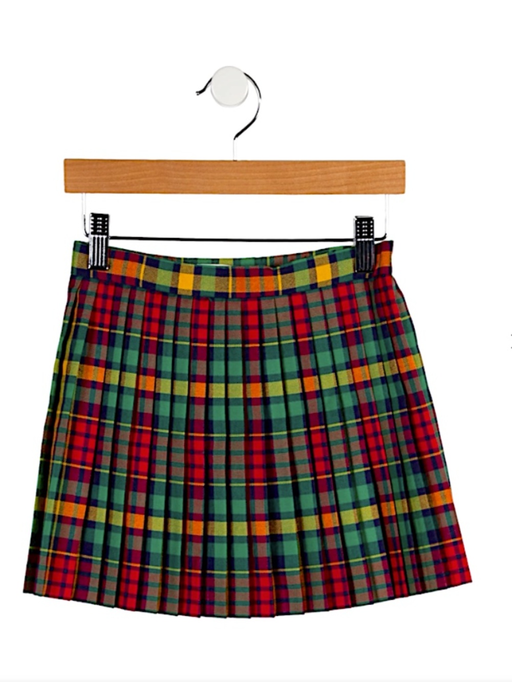 Gucci Girls' Tartan Wool pleated multi colour skirt | Size: 12
